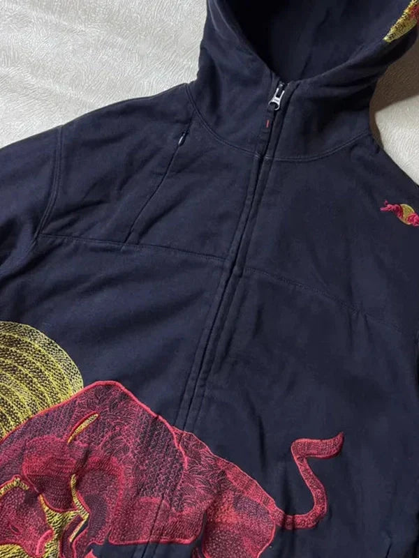 Navy Vintage Red Bull Big Logo Racing Hoodie