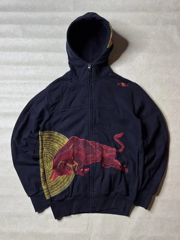 Navy Vintage Red Bull Big Logo Racing Hoodie