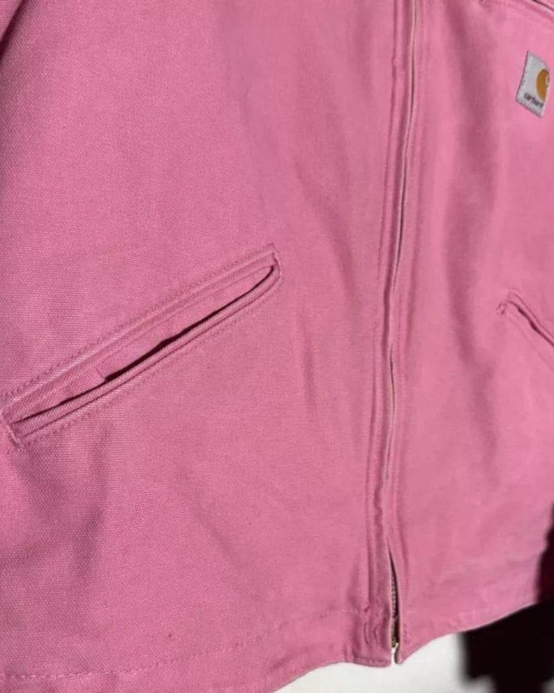 Carhartt Active Jacket Dusty Rose, Hooded Canvas Work Jacket Sherpa Lining
