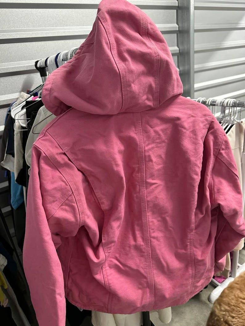 Carhartt Active Jacket Dusty Rose, Hooded Canvas Work Jacket Sherpa Lining