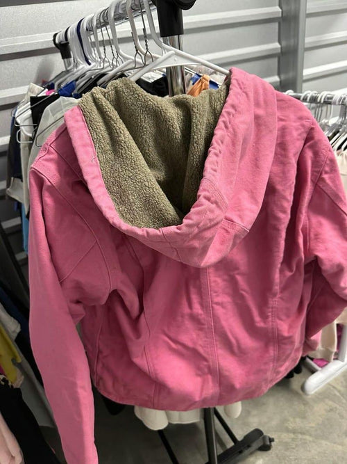 Carhartt Active Jacket Dusty Rose, Hooded Canvas Work Jacket Sherpa Lining