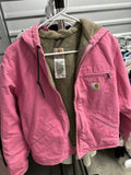Carhartt Active Jacket Dusty Rose, Hooded Canvas Work Jacket Sherpa Lining