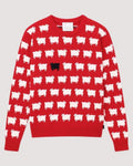 Princess Diana Black Sheep Sweater Iconic 80s Red Wool Knit Jumper, Streetwear Fashion Style