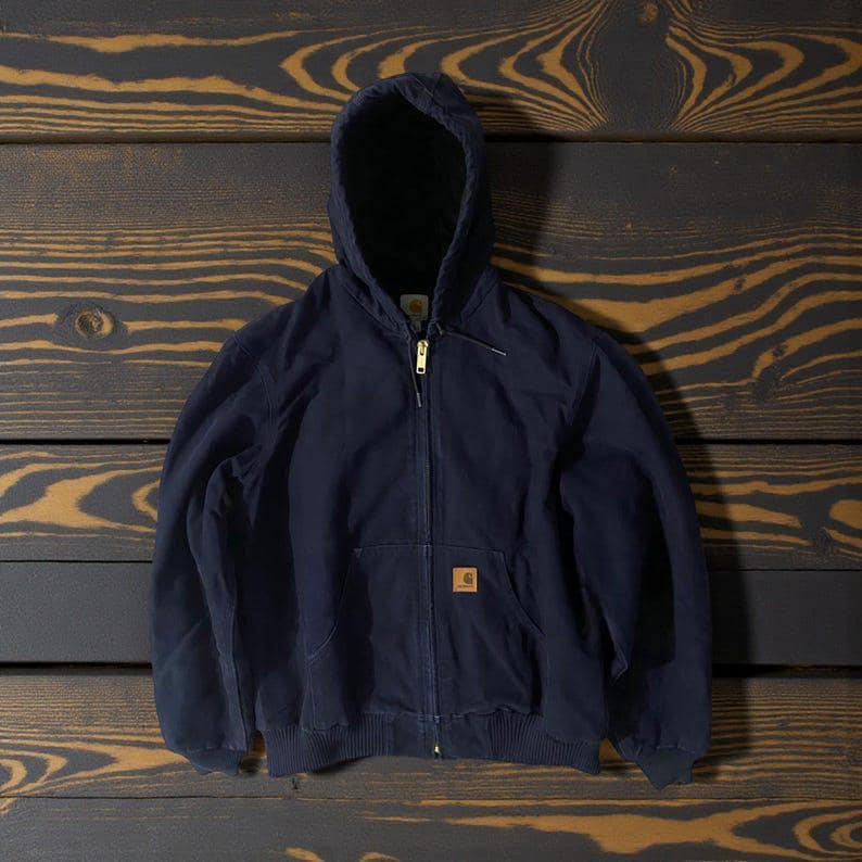 Carhartt J130 Active Jacket, Sandstone Duck Canvas Hooded Workwear Coat, Carhartt Hoodie Streetwear