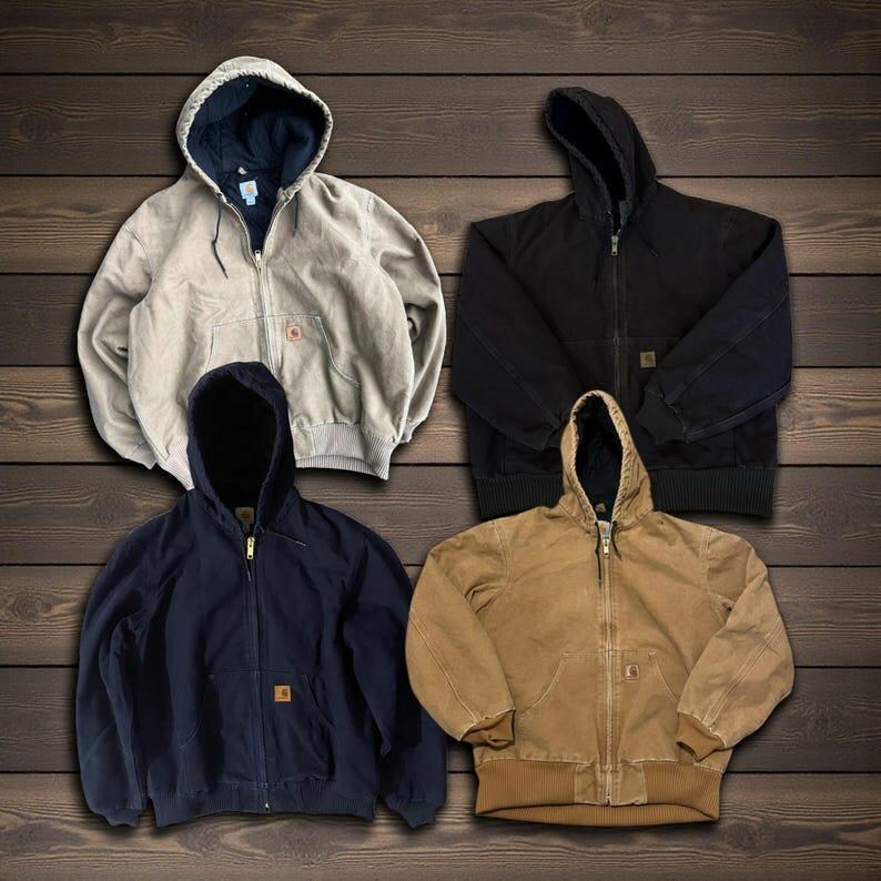 Carhartt J130 Active Jacket, Sandstone Duck Canvas Hooded Workwear Coat, Carhartt Hoodie Streetwear