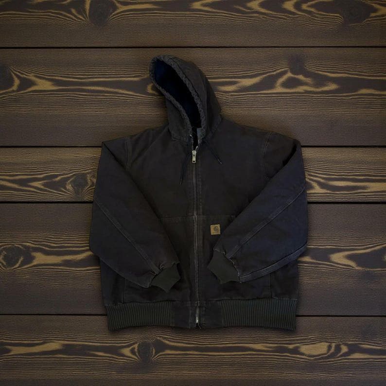 Carhartt J130 Active Jacket, Sandstone Duck Canvas Hooded Workwear Coat, Carhartt Hoodie Streetwear